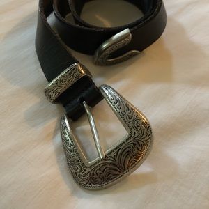 Black leather belt